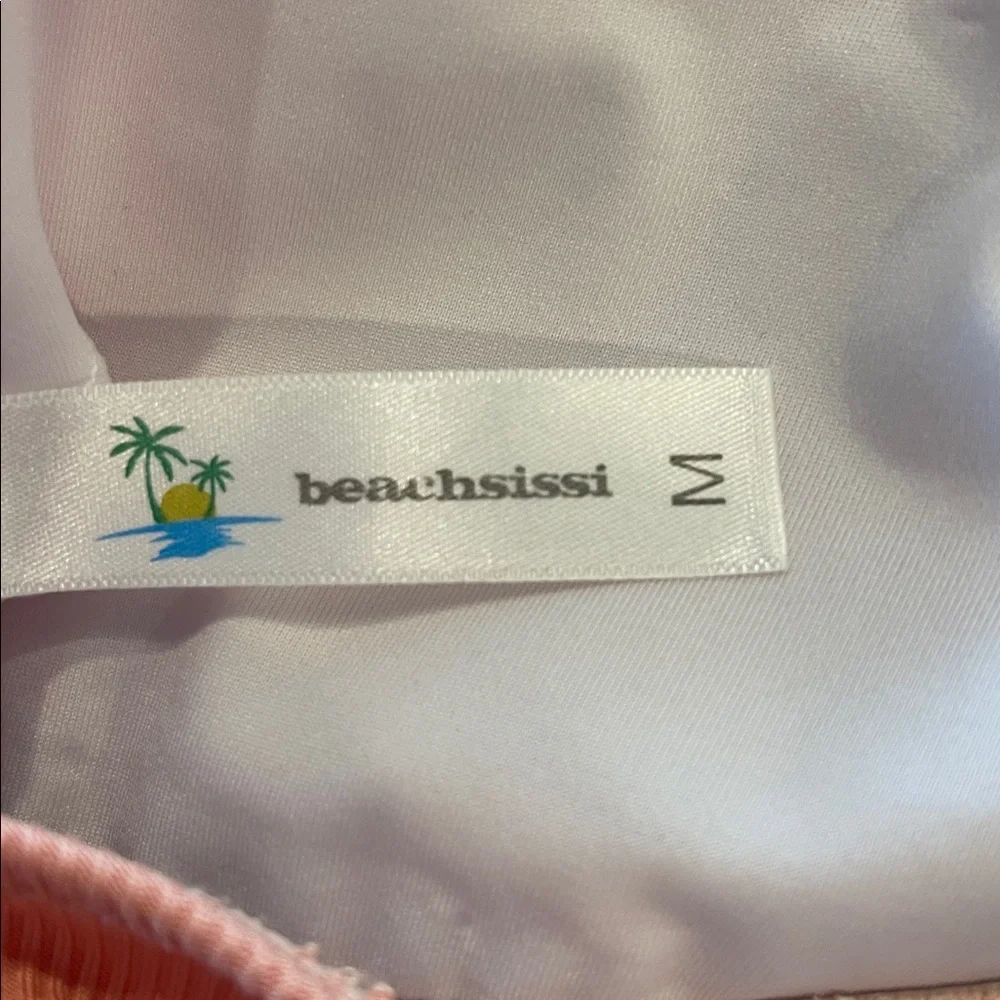 Beachsissi Two-Tone Peach‎ and Black One-Piece Swimsuit Medium